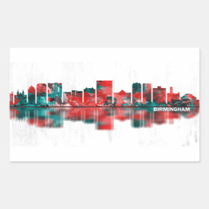 Birmingham Alabama Skyline Rectangular Sticker