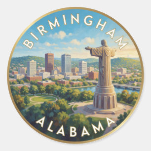 Birmingham Alabama Southern City Travel Classic Round Sticker