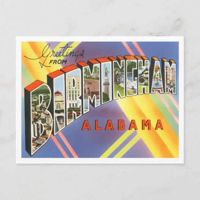 Birmingham, Alabama Vintage Big Letters Postcard (Front)