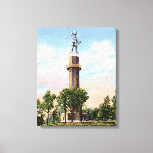 Birmingham Alabama Vulcan on Red Mountain Canvas Print (Front)