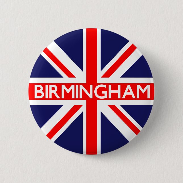 Birmingham : British Flag 6 Cm Round Badge (Front)