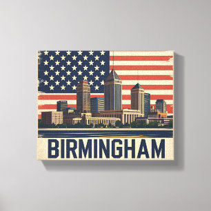 Birmingham City Alabama  Skyline   Canvas Print