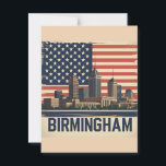 Birmingham City Alabama  Skyline Postcard<br><div class="desc">Celebrate the charm of Birmingham,  Alabama with this elegant skyline design framed by blooming cherry blossoms. The vintage-inspired composition combines iconic city architecture with natural beauty,  creating a perfect gift or statement piece for locals,  travelers,  or city lovers. Ideal for apparel,  wall art,  and souvenirs.</div>