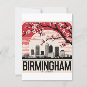 Birmingham City Alabama Skyline T-Shirt Postcard