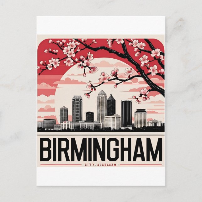 Birmingham City Alabama  Skyline  T-Shirt Postcard (Front)