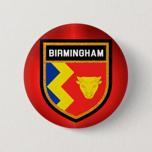 Birmingham Flag 6 Cm Round Badge