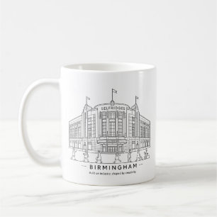 Birmingham Selfridges Building Line Drawing Coffee Mug