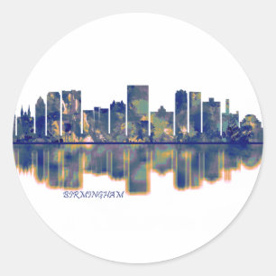 Birmingham Skyline Classic Round Sticker