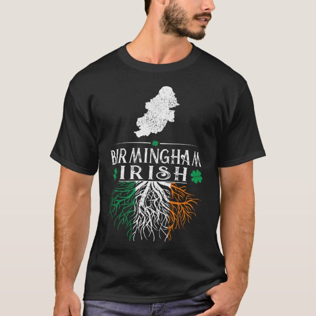Birmingham UK City Irish Roots St Patrick Day T-Shirt (Front)