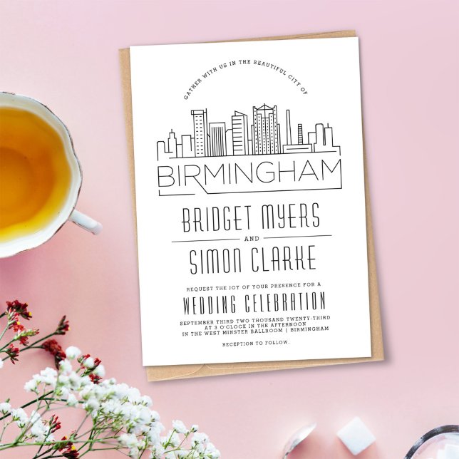 Birmingham Wedding | Stylised Skyline Invitation (Creator Uploaded)