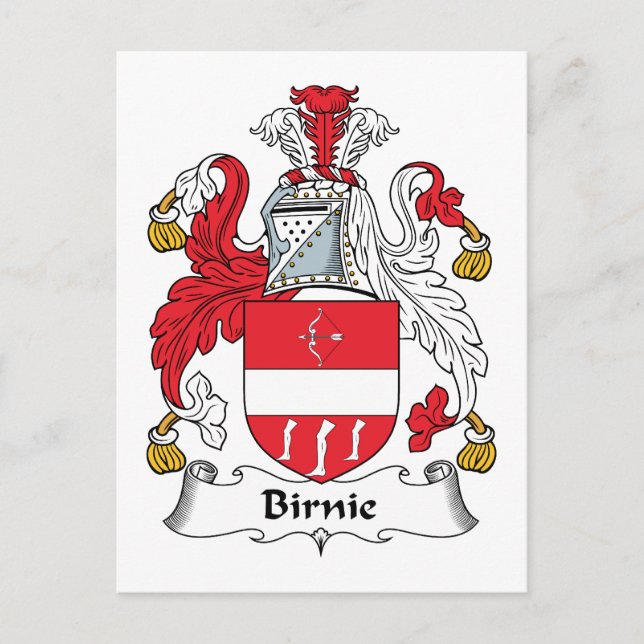 Birnie Family Crest Postcard (Front)