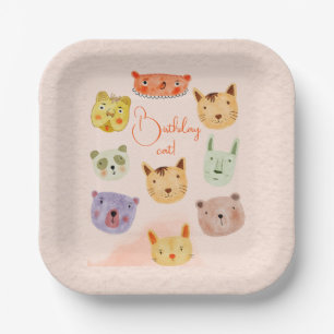 Birtday animal cat Birthday Party Paper Plate