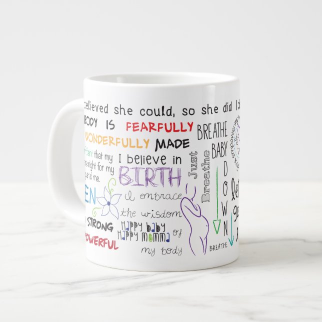 Birth Affirmation Collage Mug (Front Left)