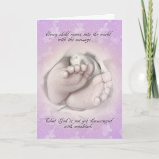 Birth announcement baby feet sketch