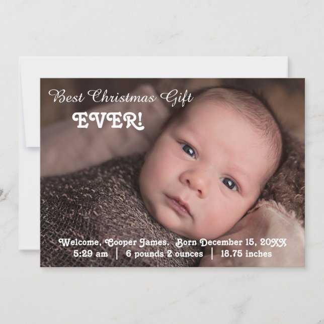 Birth Announcement Best Christmas Gift Ever (Front)