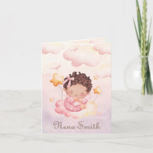Birth announcement black girl - Dreamy cloud girl