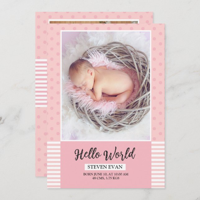 Birth Announcement Card Template (Front/Back)
