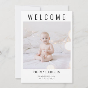 Birth Announcement Card Welcome Baby Photo