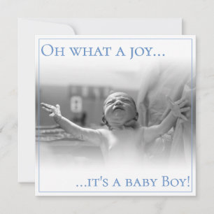 Birth announcement card with baby