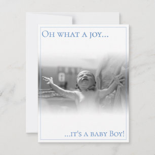 Birth announcement card with baby