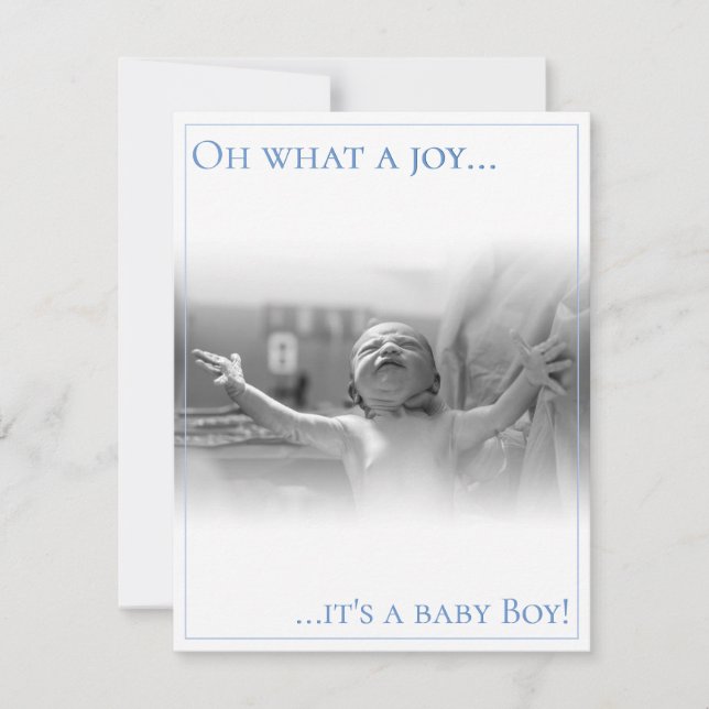Birth announcement card with baby (Front)