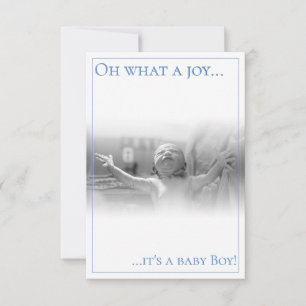 Birth announcement card with baby
