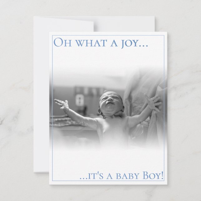 Birth announcement card with baby (Front)