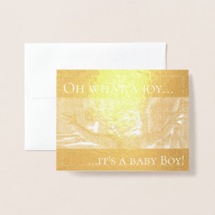 Birth announcement card with baby