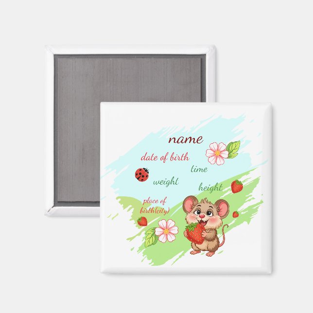 Birth Announcement Magnet (Front/Back)