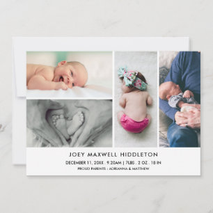 Birth Announcement Minimal Photo Collage