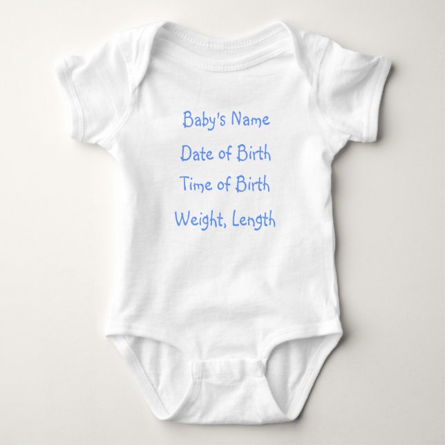 Birth Announcement Onsie! Baby Bodysuit (Front)