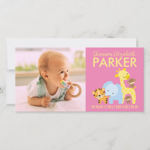 Birth Announcement Photo Cards (Pink)