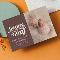 Birth Announcement Photo Postcard | Happy Soul