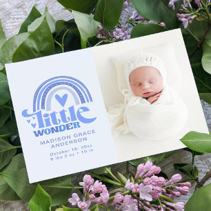 Birth Announcement Photo Postcard   Little Wonder
