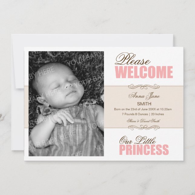 Birth Announcement - Princess 2 (Front)