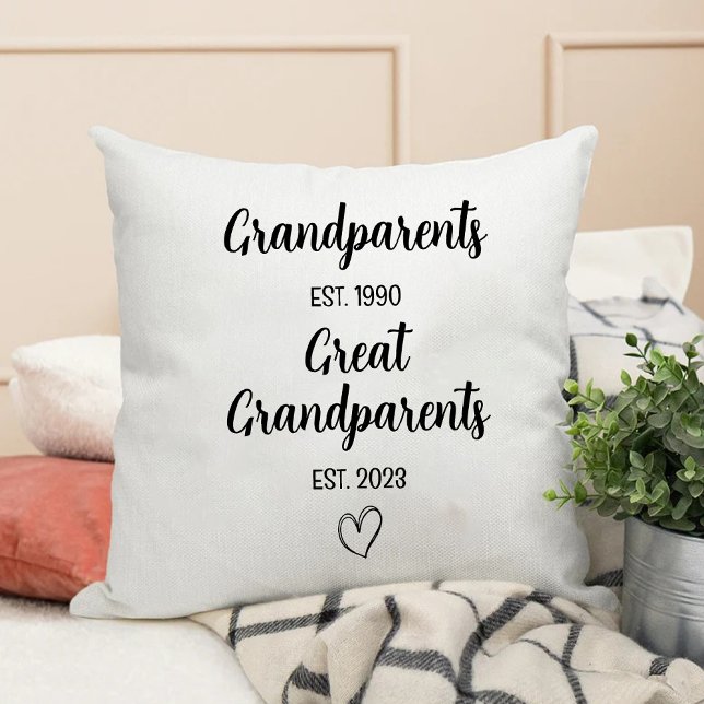 Birth Announcement | Promoted to Great Grandparent Cushion (Birth Announcement | Promoted to Great Grandparent Throw Pillow)