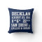 Birth Announcement Stats Navy Pillow