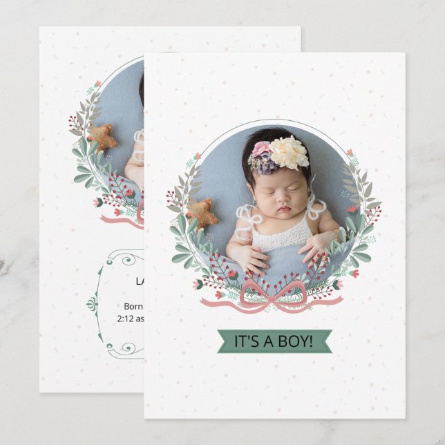 Birth Announcement Template, (Front/Back)