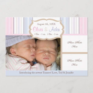 Birth Announcement - Twins