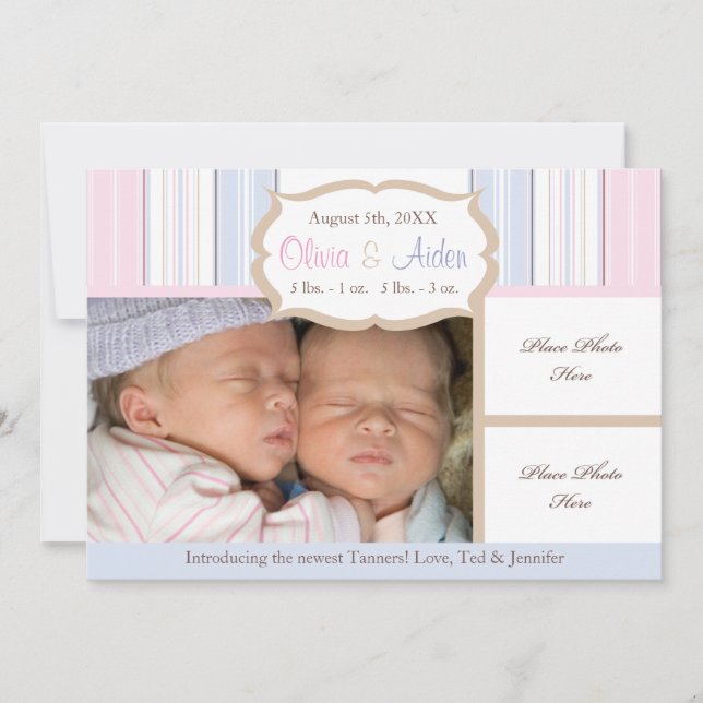 Birth Announcement - Twins (Front)