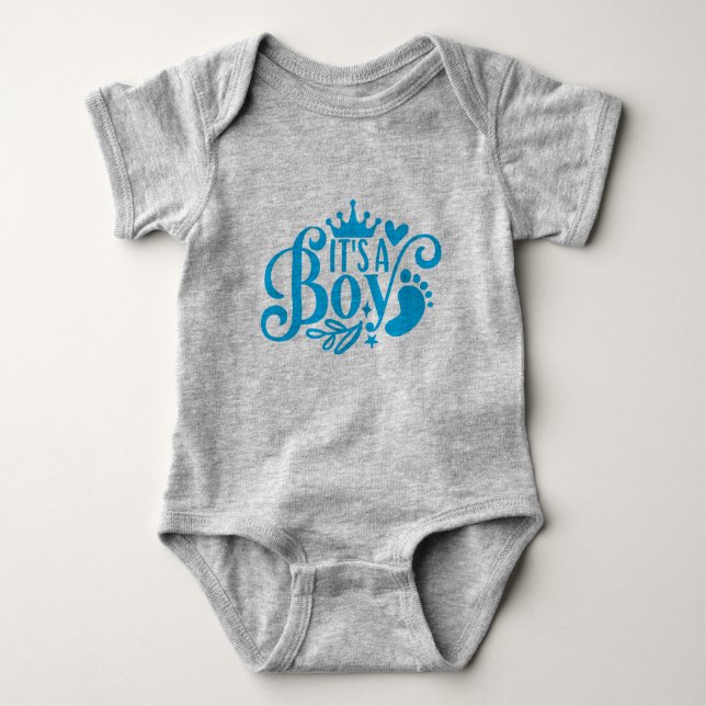 Birth Announcement Typography Baby Bodysuit (Front)
