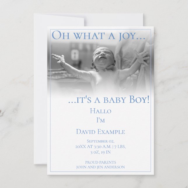 Birth announcement with baby (Front)