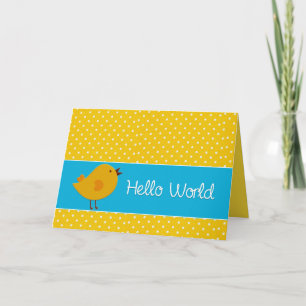 Birth Announcement Yellow Polka dot Photo