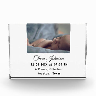 Birth announcements add photo date time place deta block