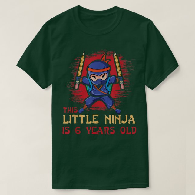 Birth Born Age 6 Years Old Samurai Japanese  T-Shirt (Design Front)