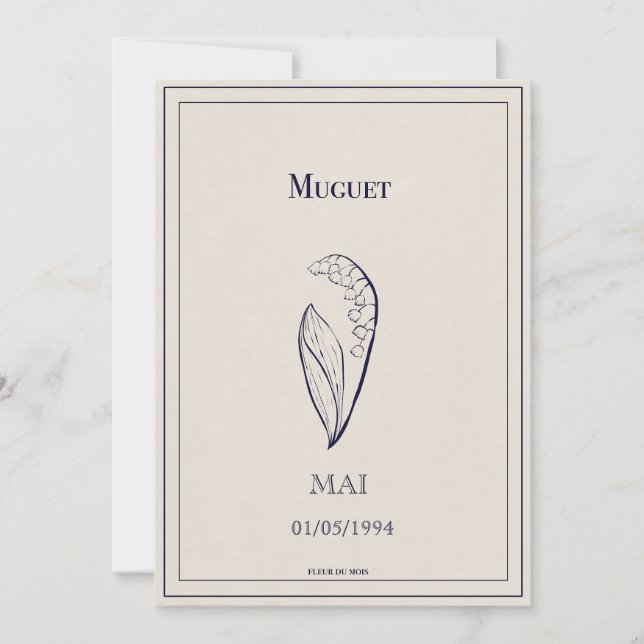 Birth card of May Muguet (Front)