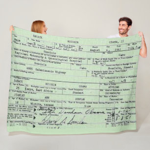 BIRTH CERTIFICATE FLEECE BLANKET