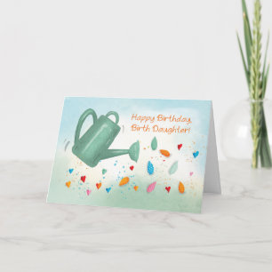 Birth Daughter Birthday Watering Can Sprinkling Card