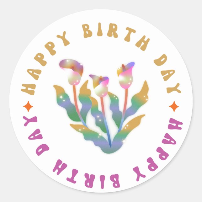 birth day flower sticker (Front)