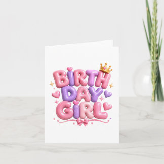 Birth Day Girl Balloon Letters PNG | Cute Pink Bir Invitation